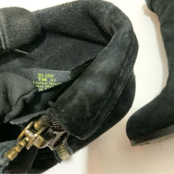 Sam Edelman Louie Suede Fringe Heeled Ankle Boot Black Women's sz 7 - Picture 13 of 14